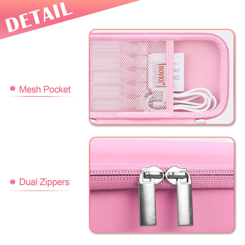 BOVKE Carrying Case for Handheld Electric Nebulizer for Adults and Kids, Inhaler Spacer Bag, Portable Electric Nebulizer Asthma Inhaler Holder, Mesh Pocket for Cables, Batteries and Accessories, Pink - BeesActive Australia
