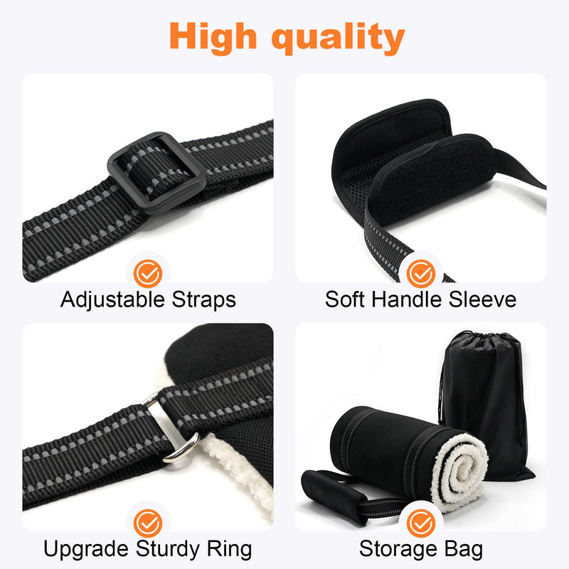 COODEO Adjustable Comfortable Dog Sling with Handle Hind Leg Support Soft Lift Support and Rehab Harness for Weak Rear Legs,Helps Senior, Injured, Disabled and After ACL Surgery Dogs Large (Black, M) Black