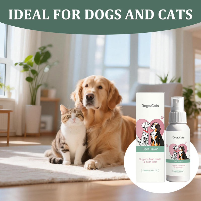 Denta Cleaning Spray for Dogs & Cats, 2 Pcs Dog Dental Spray, Natural Breath Freshener, Supports Gum Health, Easy Spray Use, 100ml