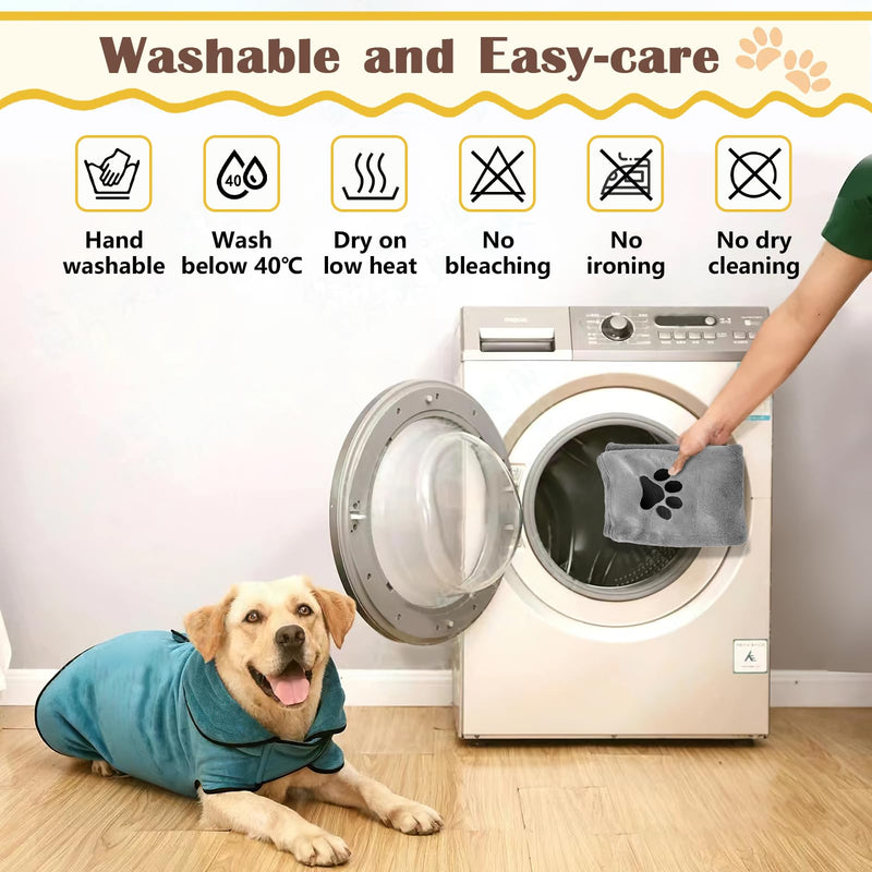 Dog towel, pack of 2 dog towels, extra absorbent for dogs and cats, gray quick-drying pet microfibre towels, 100 x 50 cm dog towel for cats, dogs or other pets - BeesActive Australia