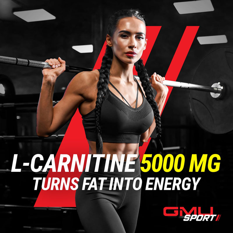 Liquid L-Carnitine 5000mg – Orange Pineapple – Metabolic, Energy and Muscle Support Supplement – Stimulant-Free Pre Workout Alternative for Endurance, Exercise & Recovery – 32 Servings – GMU Sport