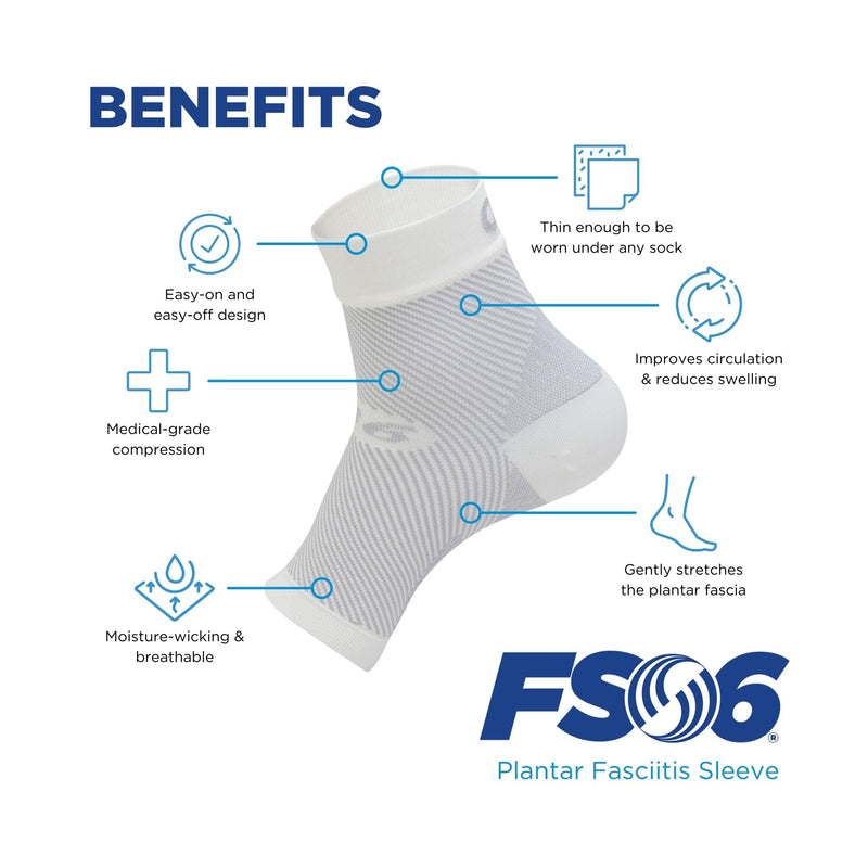 OrthoSleeve FS6 Foot Bracing (Single Sleeve) treats Plantar Fasciitis, Achilles Tendonitis and relieves heel pain in a soft, moisture-wicking fabric Medium Natural