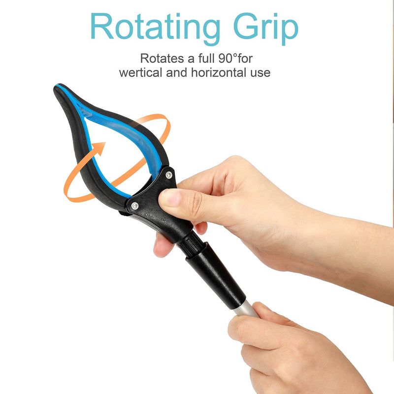 Grabber Reacher Tool for Elderly, 32" Foldable Picker Upper Grabber, Long Handy Mobility Aids, Reaching Assist Tool for Trash Claw Pick up, Litter Picker, Garden Nabber, Arm Extension (Mazarine)