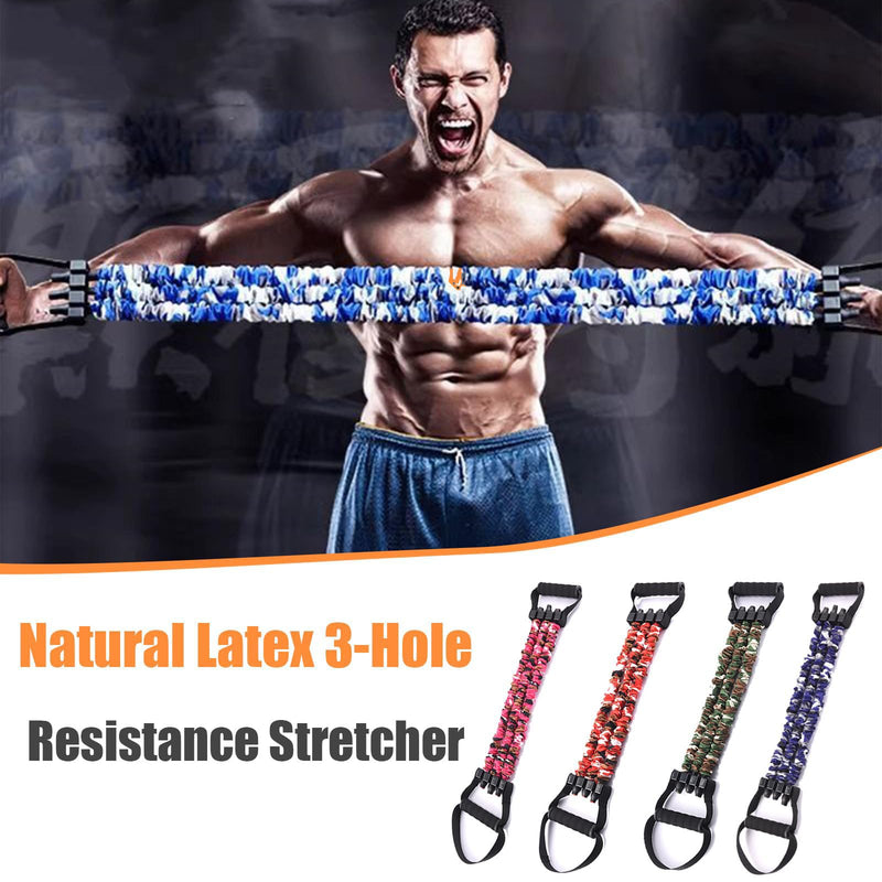 Natural Latex 3-Hole Resistance Stretcher, Fitness Resistance Bands Pedal Ankle Puller, Stretch Pedal Puller Exercise Equipment for Exerciser, AB Training Auxiliary Device, Fitness Training Blue - BeesActive Australia