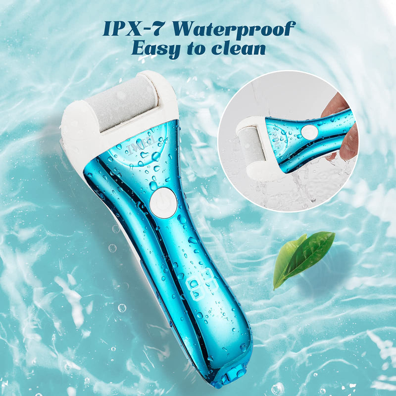 Electric Foot Callus Remover, Rechargeable Electronic Foot File Pedicure Kits, Electric Callus Remover for Feet, Foot Scrubber Dead Skin Remover, Professional Foot Care for Dead Skin Ideal Gift Chromed Blue - BeesActive Australia