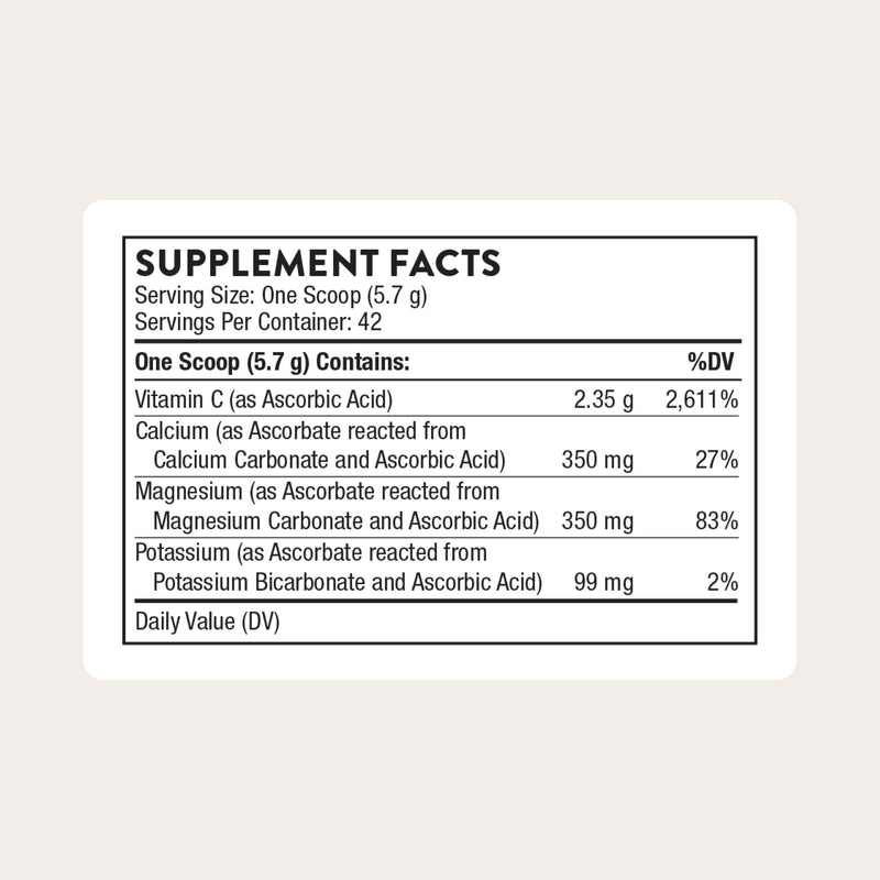 THORNE - High Potency Vitamin C - Ascorbic Acid with Calcium, Magnesium & Potassium - Healthy Immune Function & Antioxidant Support* - Third-Party Certified - Gluten, Dairy & Soy-Free - 42 Servings
