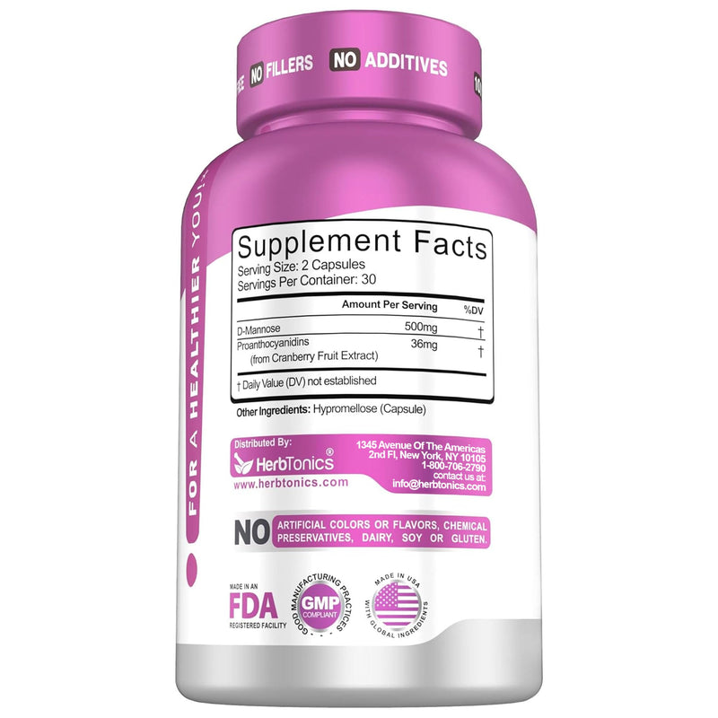 Herbtonics Fast Acting Urinary Tract Cleanse Treatment | Formula UTI with 36 mg PAC | Medical-Grade Cranberry Supplement for Urinary Tract Support (60 Count (Pack of 1)) 60 Count (Pack of 1)