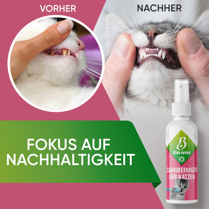Baviette cat care set: (300-fold) probiotic plaque for teeth cleaning for cats - optimal oral care, dental care, effective against bad breath and tartar, odor-free (oral care) oral care 100ml - BeesActive Australia