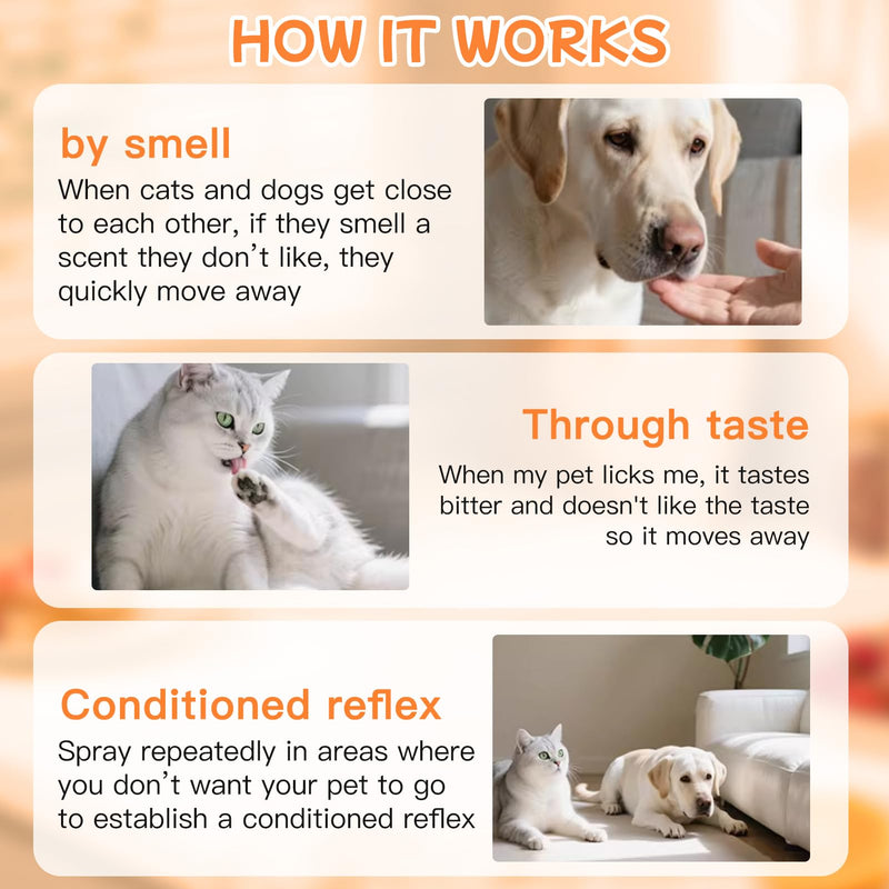 Dog Anti Chew Spray, Bitter Apple Spray for Dogs to Stop Chewing Furniture, Shoes & Cords, No Chew Training Spray for Puppies and Dogs, Safe No-Stain Formula