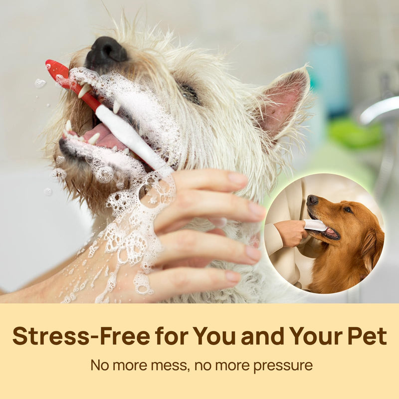 HICC PET Dental Finger Wipes for Dogs & Cats, Toothbrush-Free Plaque & Tartar Remover Wipes, Freshens Breath, Soothes Gums with Coconut Oil, Alcohol-Free & Safe to Lick Unscented 1