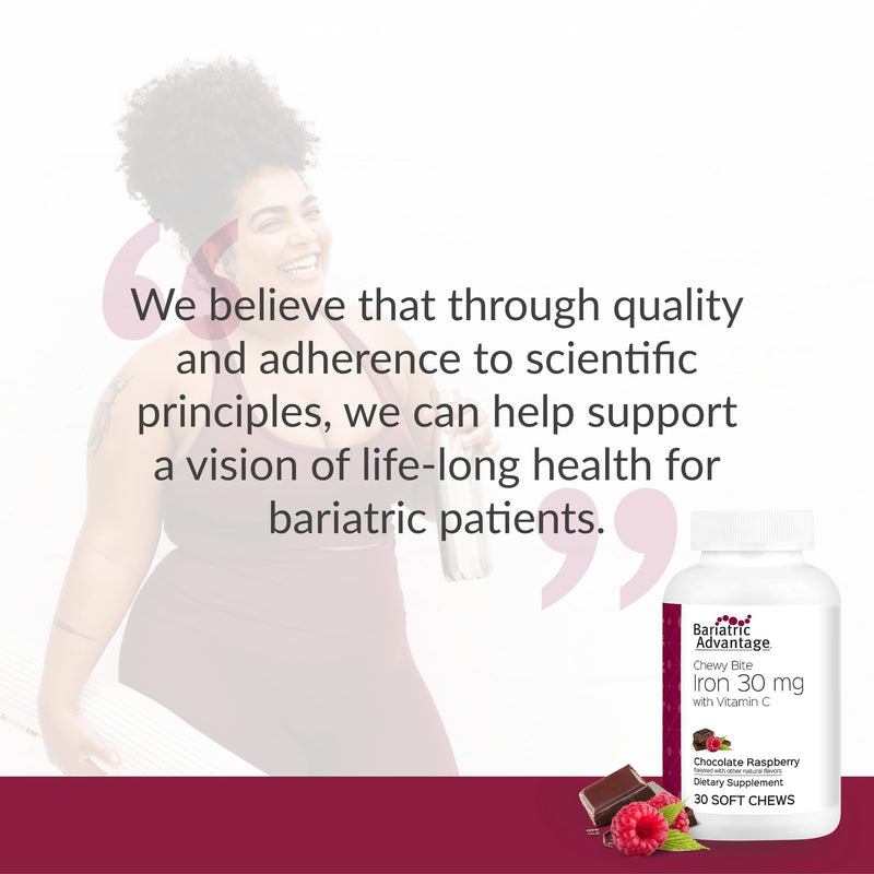 Bariatric Advantage Iron Chewy Bite Chocolate Raspberry Truffle (30 mg Iron, 60 mg Vitamin c) 30 Count (Pack of 2) 30 Count (Pack of 2)