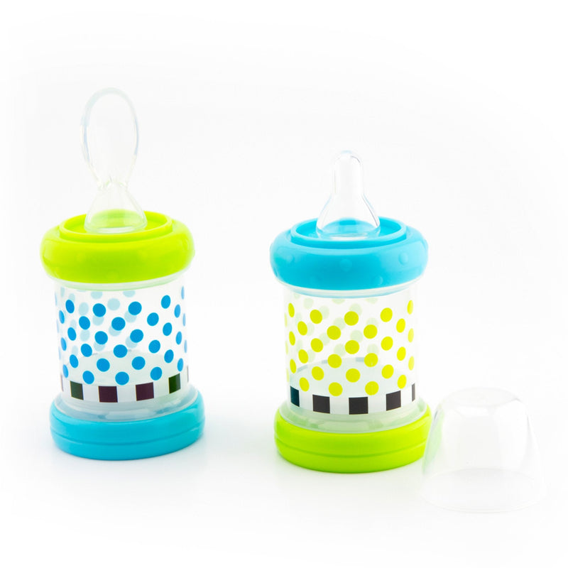 Sassy Baby Food Nurser ‚Äì 4+ Months Set of 2- 4oz 100% Silicone Nipple and Spoon BPA-Free 2 Count (Pack of 1)