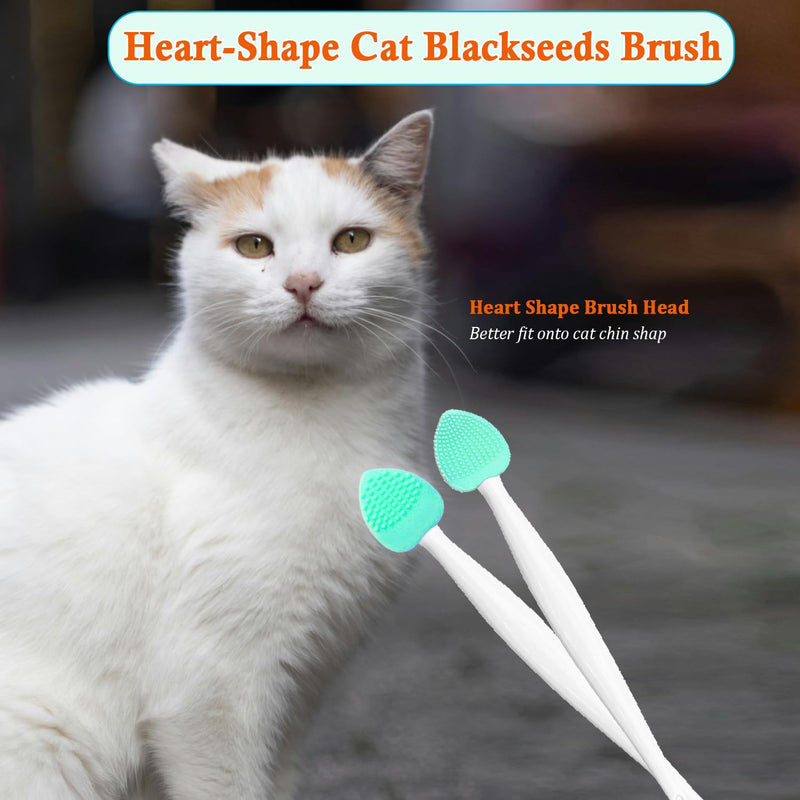 JGocot Cat Grooming Essentials - Black Seed Exfoliating Brush, Soft Silicone Double-Sided Scraper for Chin Acne and Cleaning (4PCS) - BeesActive Australia