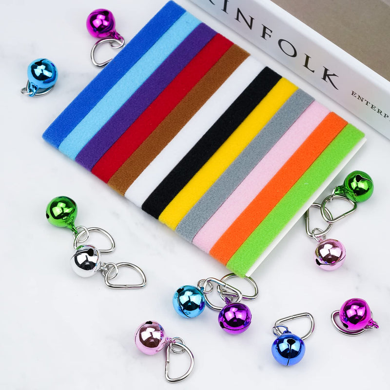 jiebor 24Pcs Tiny Kitten Collar Puppy Whelping Collars with 24Pcs Bell for Small Newborn Puppies Kitten Cat Dog - BeesActive Australia