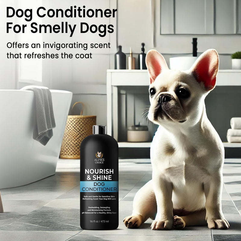 ALFIE'S CHOICE Dog Conditioner for Allergies and Itching & Daily Use - Detangling, Deshedding & Moisturizing Formula - Dog Coat Conditioner for Sensitive Skin & Grooming Puppy Conditioner - 16 fl oz Nourishing Conditioner - BeesActive Australia