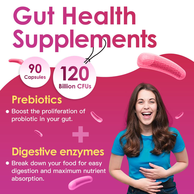 DRFOSTER Probiotics for Women Digestive Health, Vaginal probiotics 120 Billion CFU 31 Strains with Digestive Enzymes & Prebiotics & D Mannose & Cranberry for Urinary Tract, 90 Capsules (Pack of 2) 90 Count (Pack of 2)
