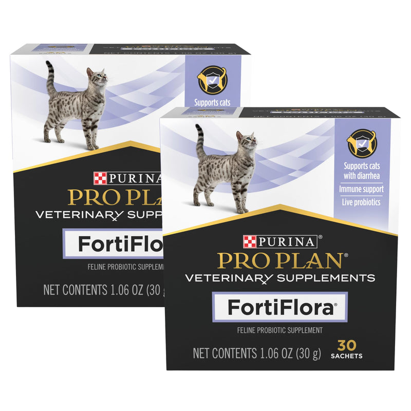 Purina Pro Plan Veterinary Supplements FortiFlora Cat Probiotic Supplement for Cats with Diarrhea 30 ct. Box (Pack of 2) 30 Count (Pack of 2)