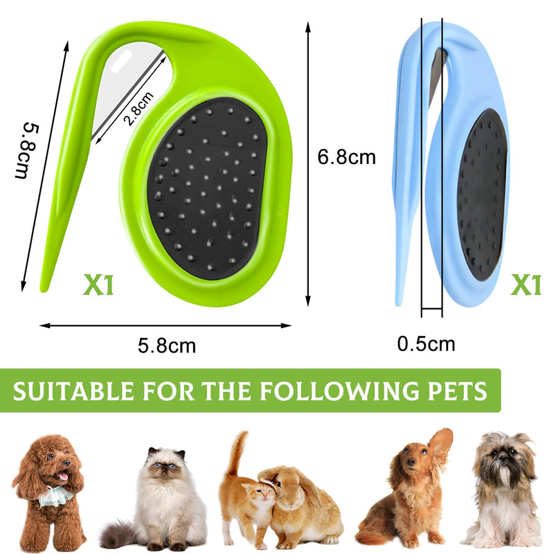 Pack of 2 Pet Knotting Comb, Cat Detangling Knife with Steel Blade, Knot Comb Hair Removal Tool, Knot Comb for Cat, Perfect for Removing Tangles - BeesActive Australia