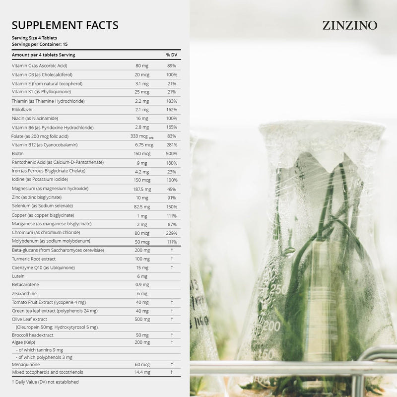 Zinzino - Xtend Immune Supplement - 60 Tablets | Contains 23 Essential Vitamins And Minerals, Daily Tablet Formula, Designed To Complement A Balanced Nutrition Routine