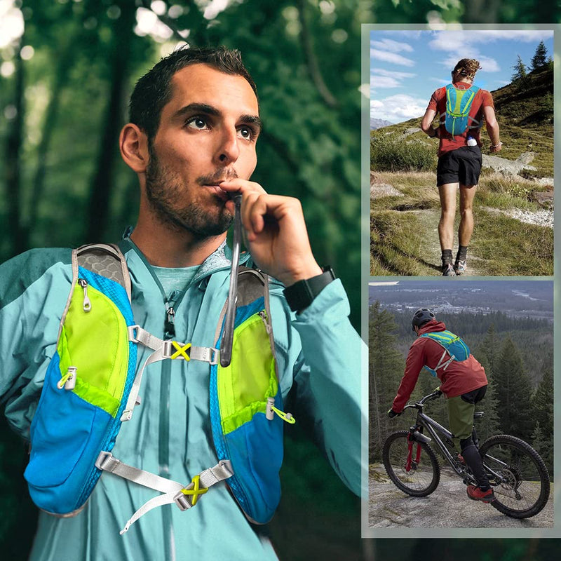 Hydration Pack Backpack，IX INOXTO Running Hydration Vest with 1.5L ( 50 oz) Water Bladder for Men Women，Lightweight Water Backpack for Hiking Cycling Climbing Camping Blue