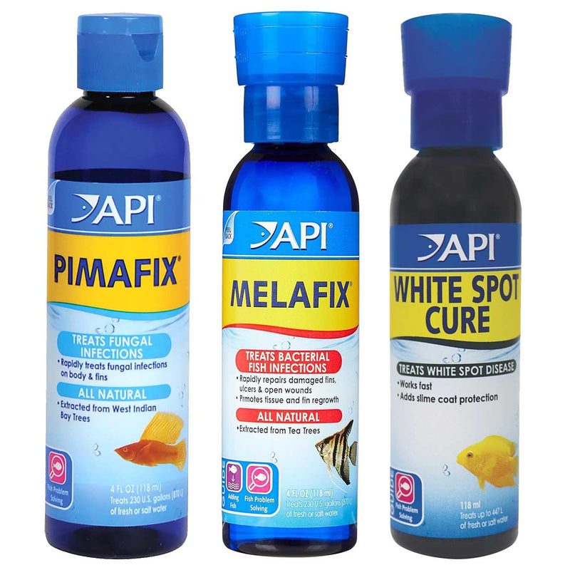 3 x 118ml API Fish First Aid Disease Treatment Bundle Fish Medication Bottle