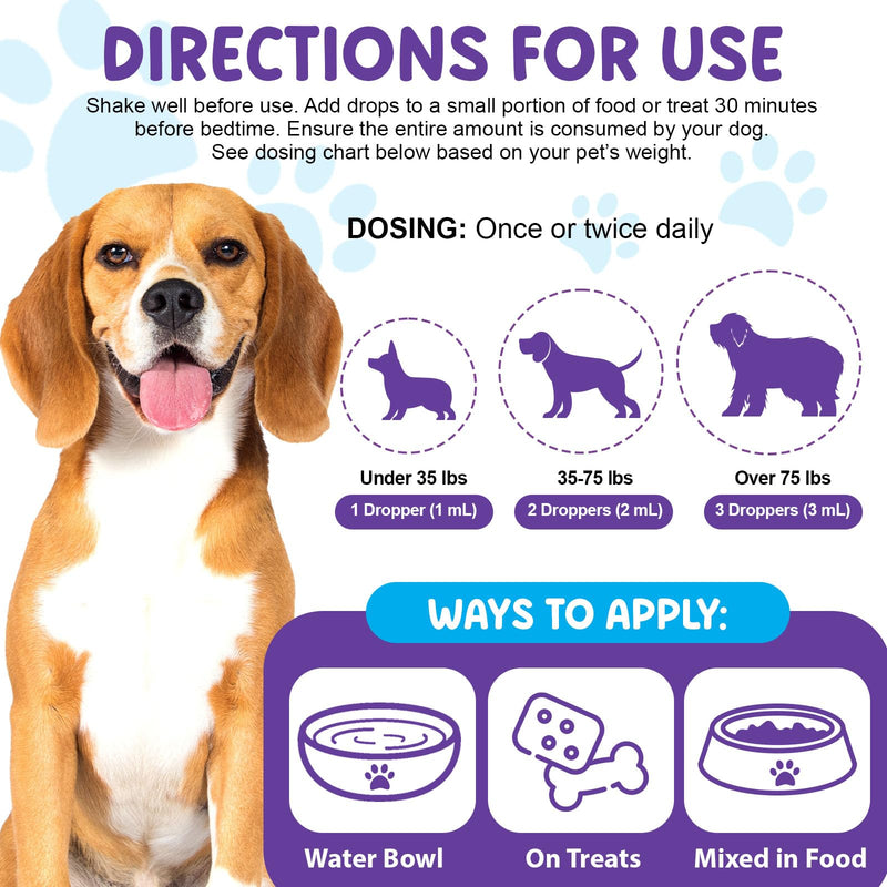 Melatonin for Dogs & Cats - All-in-One Calming Aid & Sleep Supplement for Anxiety from Fireworks, Travel & Separation, Promotes Deep Relaxation & Calm Behaviour for All Breeds & Sizes