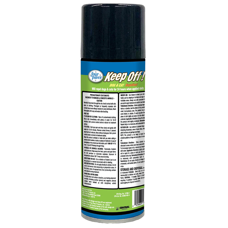 Four Paws Keep Off Pet Repellent Spray for Outdoors & Indoors, Dog & Cat Chew & Scratch Deterrent, 10 oz. Aerosol 10 Ounce (Pack of 1)