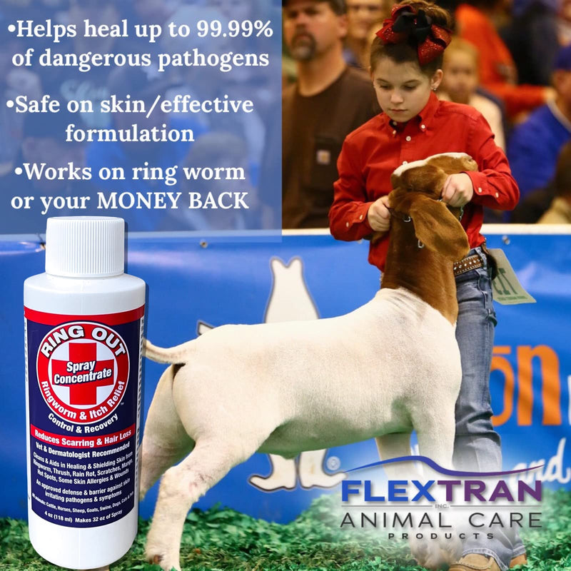 Ring Out - Spray for Skin Irritants on Animals. For Cats, Dog, Sheep, Goats, Cattle , Horses, All Pets & Livestock 4 oz. Make 32 oz (2 pack) - PawsPlanet Australia