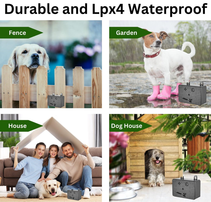 Anti Barking Device for Dogs, 50FT Ultrasonic Dog Bark Control Devices with Dual Speakers, 3 Adjustable Range Bark Box, IPX4 Waterproof Barking Deterrent, Safe for Pets & Humans, Indoor Outdoor Use