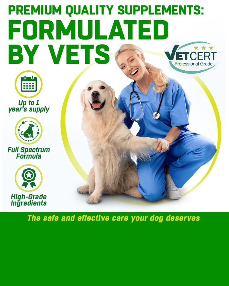 Multivitamins for Dogs | 180 x Chicken Flavour Tablets | 24 x Essential Dog Vitamins & Minerals | Full Spectrum Health Supplement for Dogs | Up-to 1 x Year’s Supply | Premium Quality