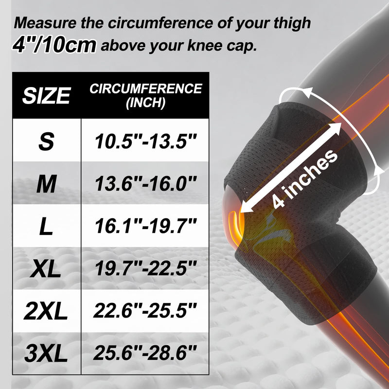 NEENCA Knee Brace for Knee Pain, Compression Knee Support with Air Mesh Fabric, Adjustable Knee Wrap with Side Stabilizers, Ultra-Soft Bandage for Elderly, Meniscus Tear, ACL, Arthritis Relief, Hiking Medium Black