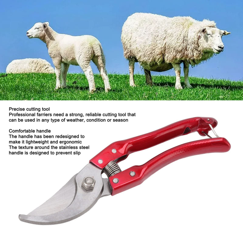 Multifunctional Goat Hoof Trimmers, Pig Trotter Shears Non Slip Hoof Trimming Shears Nail Clippers Cutting Tool for Sheep, Lamb, Pig Hooves (Red) Red - BeesActive Australia