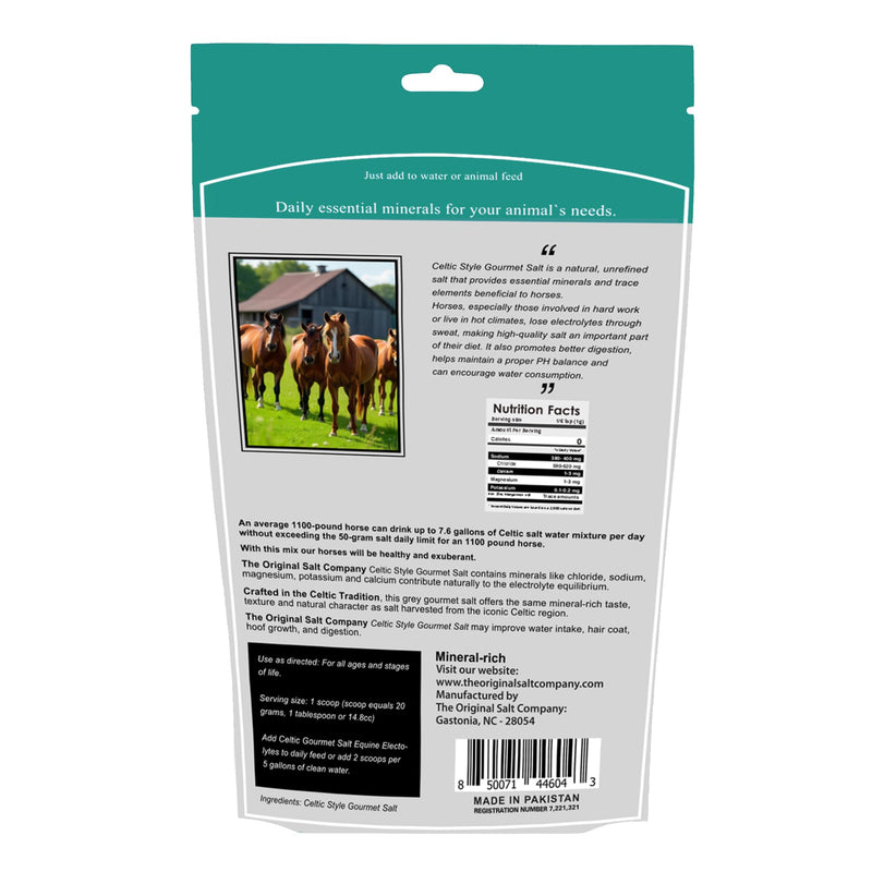 Celtic Tradition Equine Electrolytes – Natural Mineral Salt Supplement for Horses | Replenishes Electrolytes, Supports Hydration & Recovery | 1 lb Resealable Bag