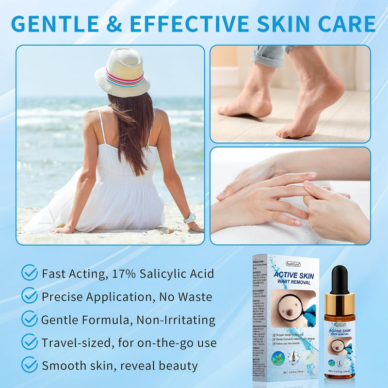 Natural Wart Oil Liquid Drops – Fast, Safe for Kids, Maximum Strength Wart Ointment with Pure Essential Oils – No Pain, No Scarring, Easy to Use on Face, Neck, Body, Hands, Feet
