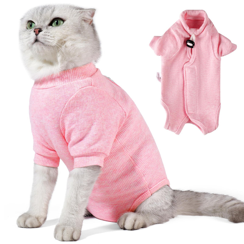 Dotoner cat bodysuit after surgery cat bodysuit for cats surgery cat clothing neck collar alternatives for cats dogs cat suit after surgery anti-leak suit cat pajamas M pink - BeesActive Australia