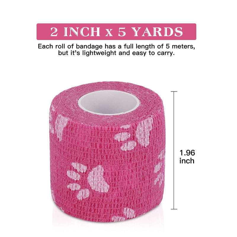 Vet Wrap Self Adhering Bandage Wrap Cohesive Bandage Multi-Function Wrap Tape for Dogs Cats Horses Birds Animals Non-Woven Strong Sports Tape for Wrist Healing Ankle Sprain & Swelling 12 Rolls 2inch Mixed-1 12 Rolls - BeesActive Australia