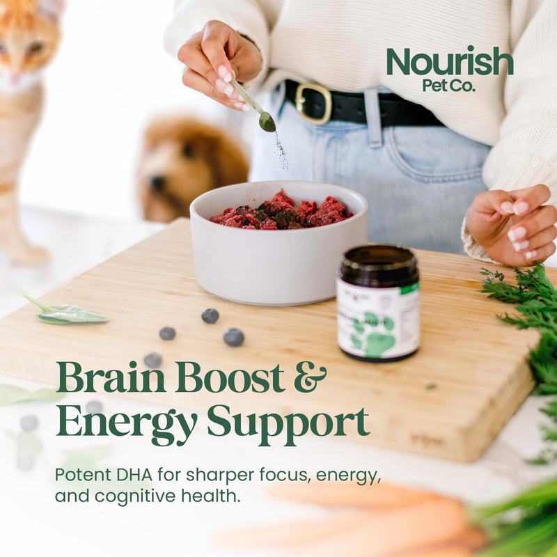Nourish Pet Co. Phytoplankton Omega & Multi for Dogs & Cats - The Ultimate Wholefood Supplement for Overall Health & Vitality
