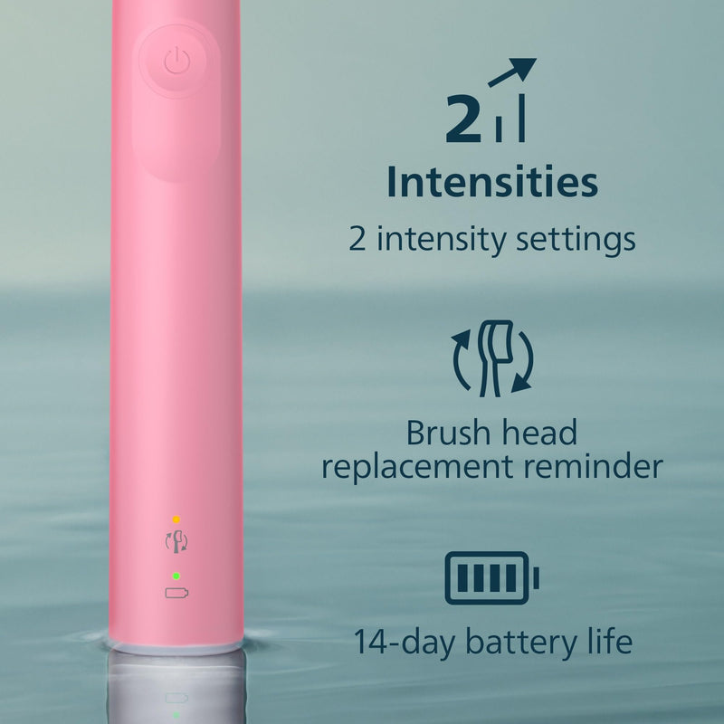 Philips Sonicare 4100 Series Electric Toothbrush - Sonic Toothbrush with Advanced Sonic Technology, Pressure Sensor, Two Intensity Settings, Smartimer & Quadpacer, Deep Pink, Model HX3681/26 1 Count (Pack of 1) - BeesActive Australia