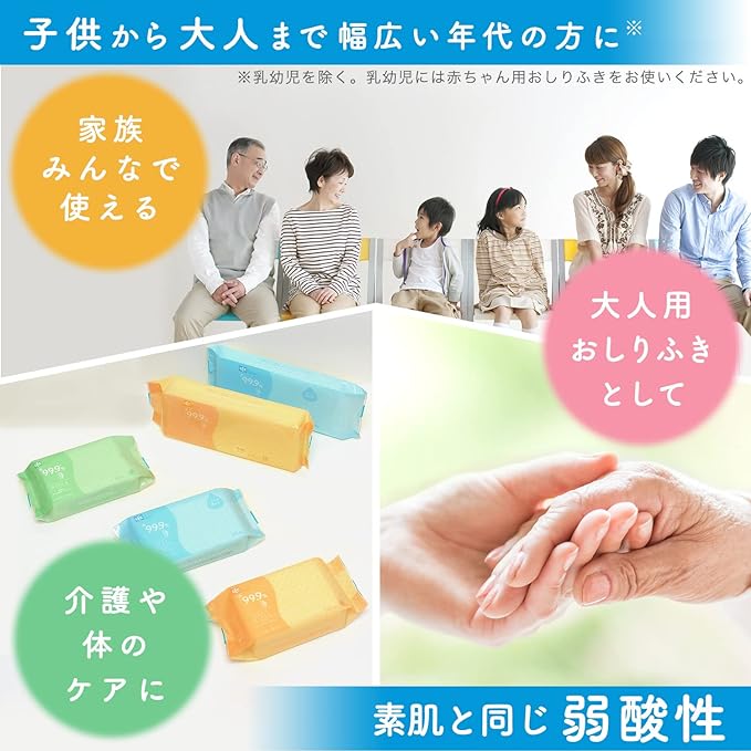 LEC 99.9% Pure Water, Adults, Fluffy Wipes, Medium Format Size, 100 Pieces, Made in Japan, Weakly Acid, Fragrance-Free -  Australia