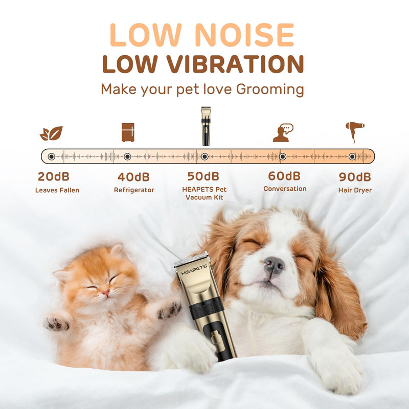 Dog Grooming Clippers, Single Pack – Low Noise, Rechargeable, Cordless Electric Hair Clipper for Dogs, Cats, and Other Pets, Gold - BeesActive Australia