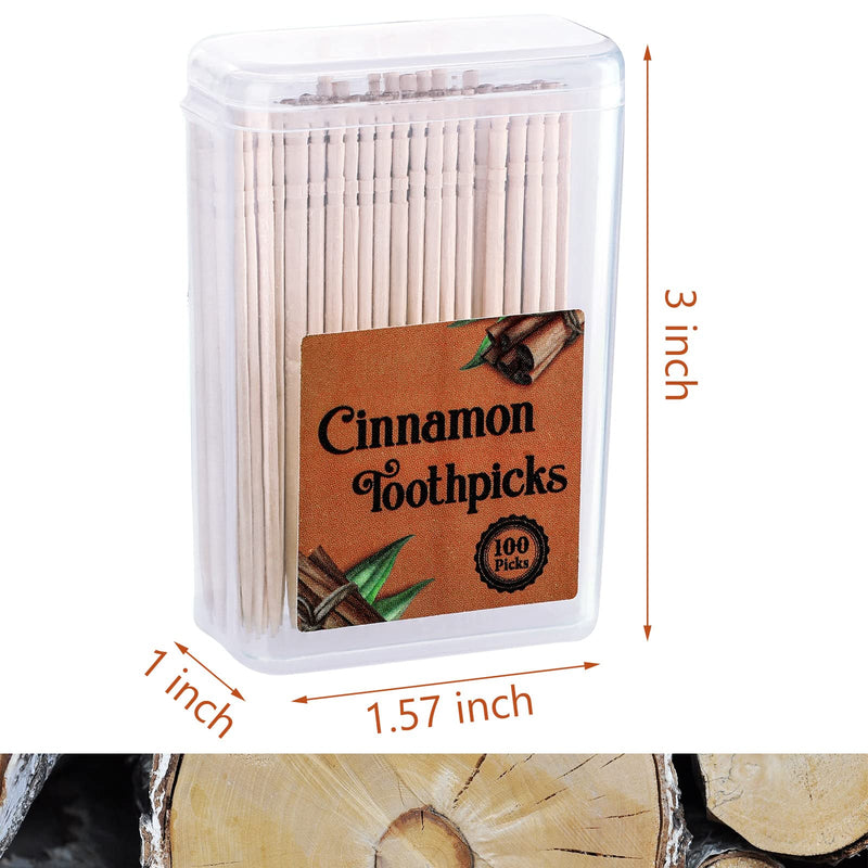 400 Pcs 4 Boxes Cinnamon Toothpicks for Adults Cinnamon Flavored Toothpicks with Clear Plastic Boxes, 100 Pcs for Each Box - BeesActive Australia