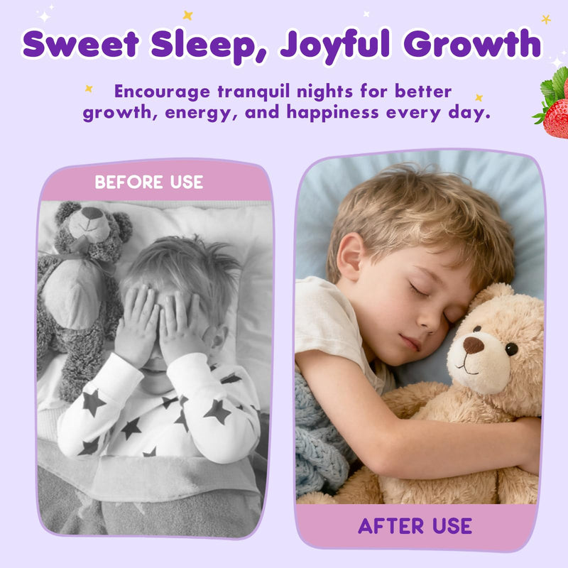 Magnesium Glycinate Liquid for Kids - Magnesium Bisglycinate Drops with L-Theanine, Chamomile & Vitamin B6, B12, C, D3 for Sleep, Relaxation, Immune Support, Calm & Focus - 2 Fl Oz, Strawberry Flavor 2 Fl Oz (Pack of 1)