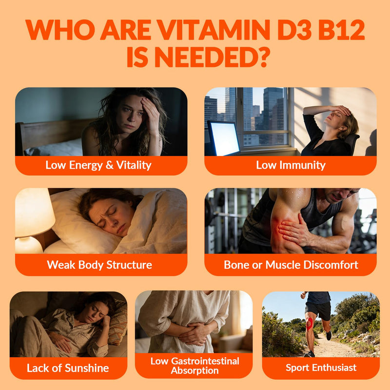 WEEVIT Vitamin B12, Vitamin D and B12 Gummies, B12 Vitamins for Women & Men | B12 with Vitamin K2, Calcium, Magnesium, Zinc for Women & Men 60 Count (Pack of 1)