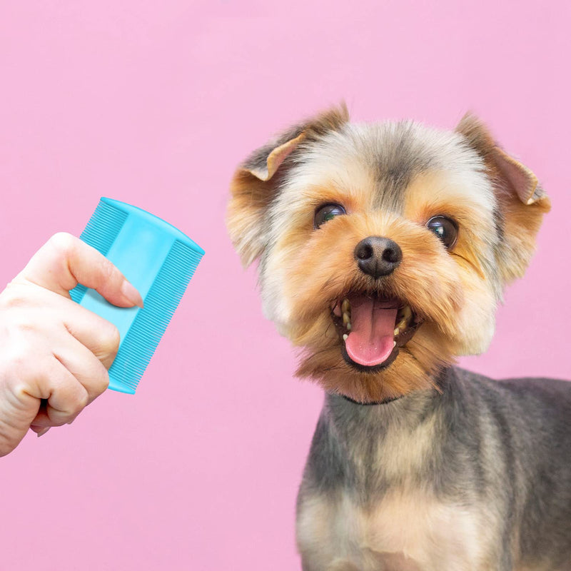 Flea Comb Lice Comb Dog Comb Cat Comb Cat Tear Stain Comb Stainless Steel Pet Grooming Combs for Dogs Cats Small Pets (4 Pcs) - BeesActive Australia