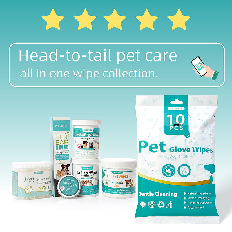 MEDUWEDU Ear Rinse 4 Fl oz + [2-Pack] Dog Paw Balm 30g | Pet Grooming Bundle