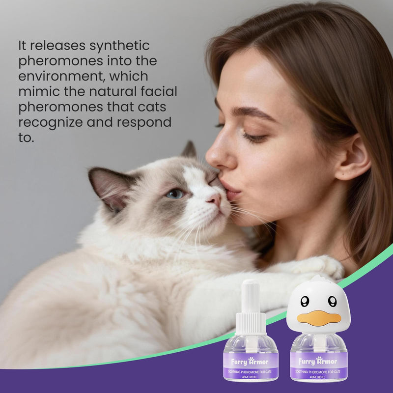 Cat Calming Pheromone Diffuser for Multi-Cat Household: 30-Day Real Lifespan - 90 Heating Cycles - Odorless - 98% Lasts as Claimed - Save 50% Cost - Reduces Fighting/Spraying - Leak-Free | Stops spraying & scratching naturally, safe low-heat, no oily r...