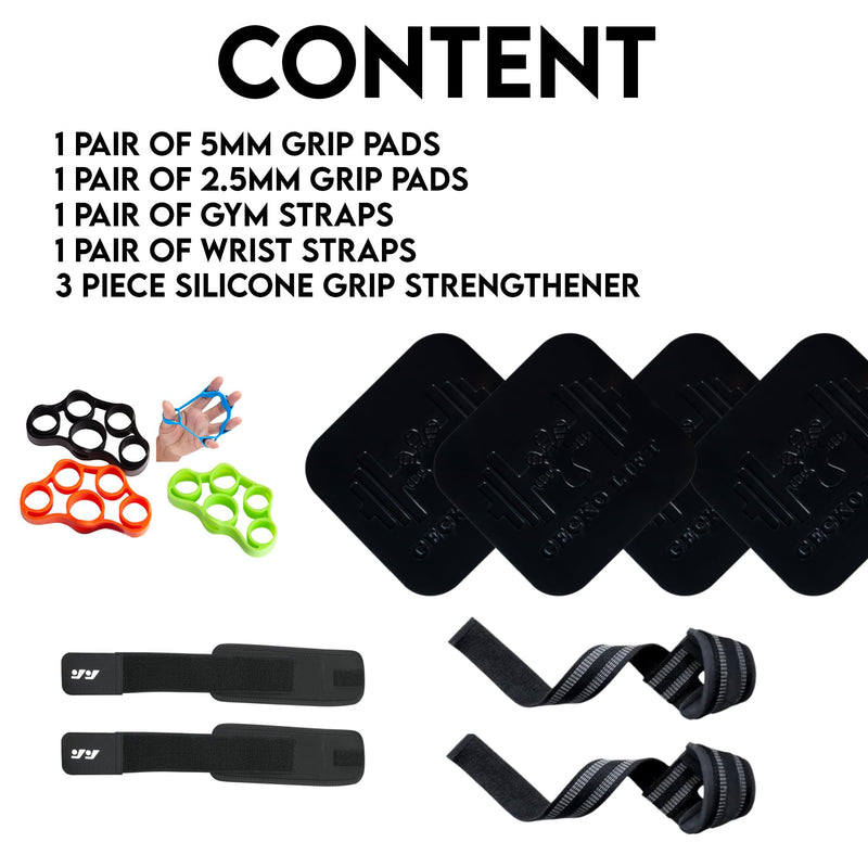 Premium Silicone Grip Pads, Thick Soft Non-Slip Non Sweat, Best Weight Lifting Glove Alternative, 4x4in 10x10cm BLACK Suite