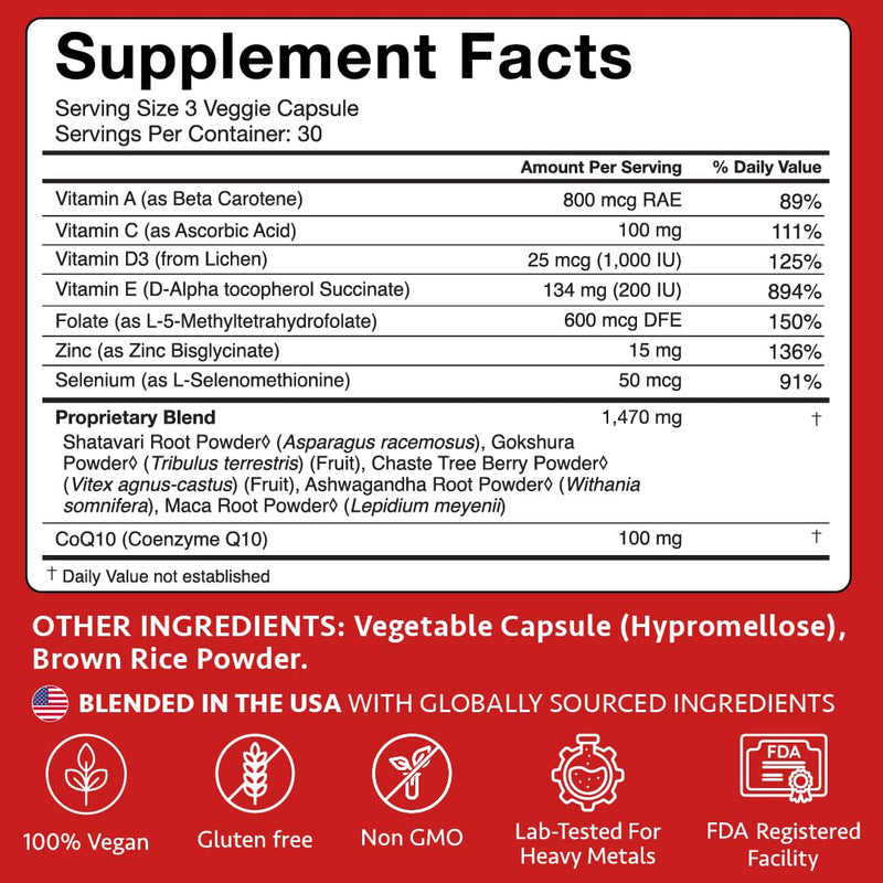 Freshly Moms Ayurvedic Fertility Supplements for Women | Ovulation, Hormonal Balance & Cycle Support | Maca Root, Vitex, & Vitamins | Vegan | 90 Capsules - OSH Wellness Women Fertility Support 90 Count (Pack of 1)