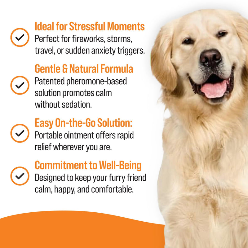 VETIQ Serene Calming Ointment For Dogs & Puppies, Fast Acting Natural Anxiety Relief, Simple Application to Dogs Nose, For Fireworks, Thunderstorms and Travel, 50g (Pack of 1) Ointment 50g