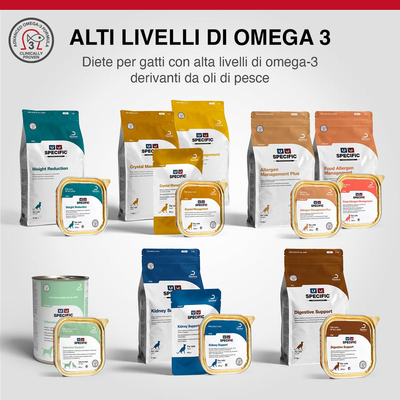 DECHRA Veterinary Products - SPECIFIC FIW Digestive Support - Wet Food for Cats - Improves Intestinal Flora - High Vitamin and Mineral Content - with Postbiotics - All Ages - 7 x 100 g
